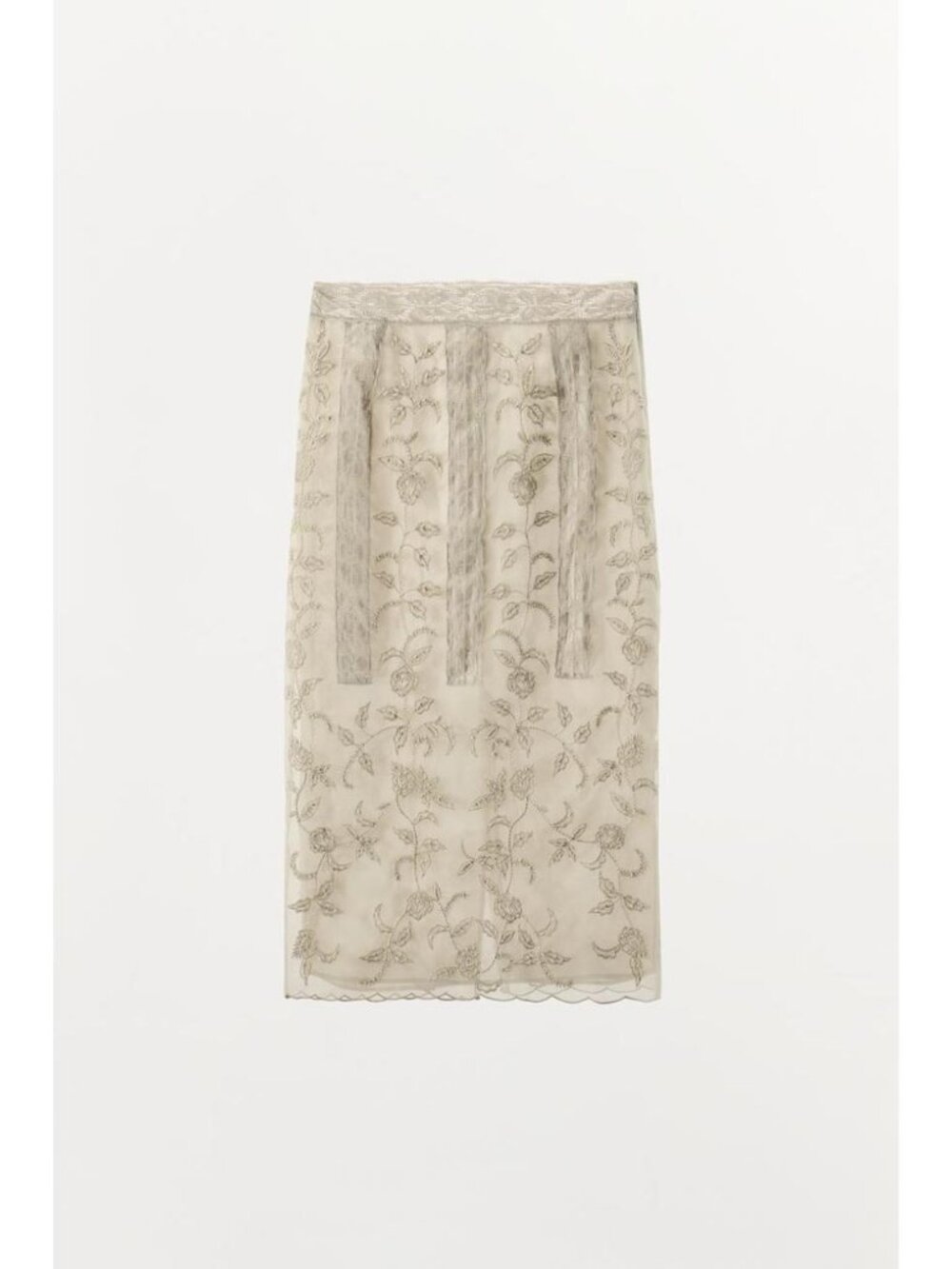 ZARA BEADED EMBROIDERED ORGANZA SKIRT